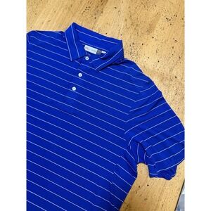 Kjus Polo Shirt Mens 52 Large Stripe Soren Golf Performance Comfort Athletic Top